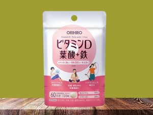 Viên uống bổ sung vitamin D axit folic sắt Orihiro 120 viên